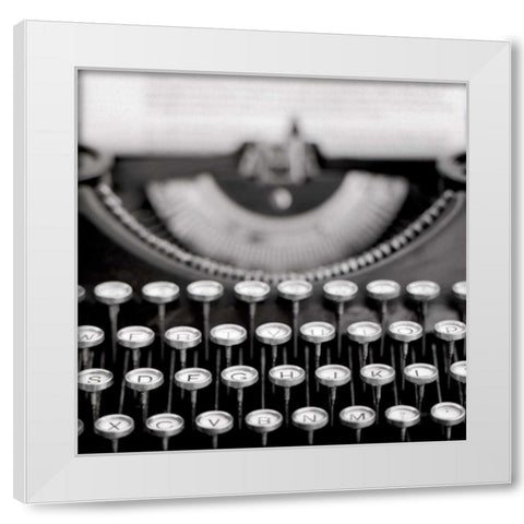 Retro-Typewriter - 1 White Modern Wood Framed Art Print by Blaustein, Alan