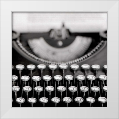 Retro-Typewriter - 1 White Modern Wood Framed Art Print by Blaustein, Alan