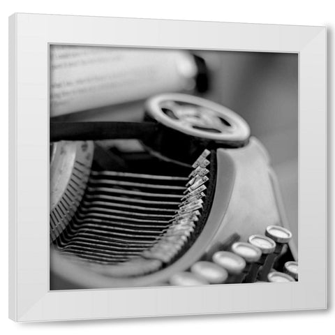 Retro-Typewriter - 3 White Modern Wood Framed Art Print by Blaustein, Alan