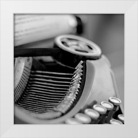 Retro-Typewriter - 3 White Modern Wood Framed Art Print by Blaustein, Alan