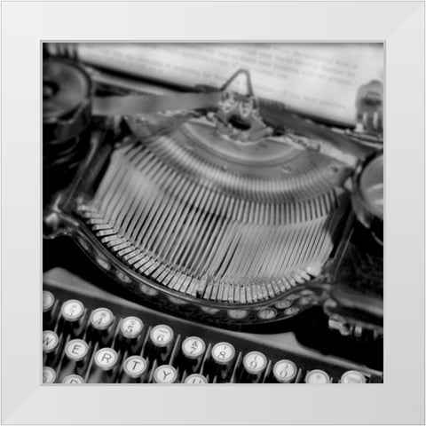 Retro-Typewriter - 4 White Modern Wood Framed Art Print by Blaustein, Alan