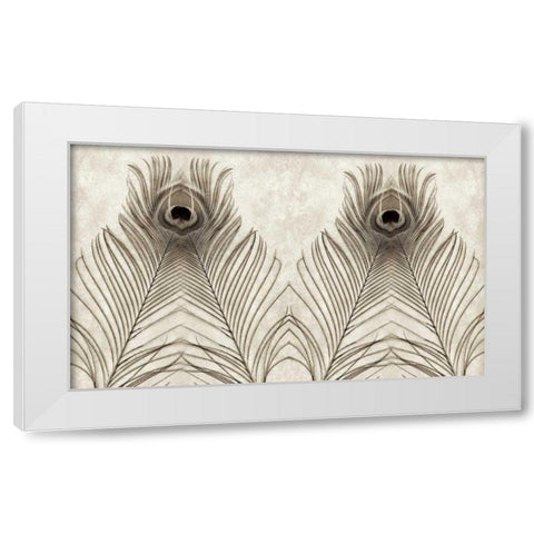 Feathers Panel - 5 White Modern Wood Framed Art Print by Blaustein, Alan
