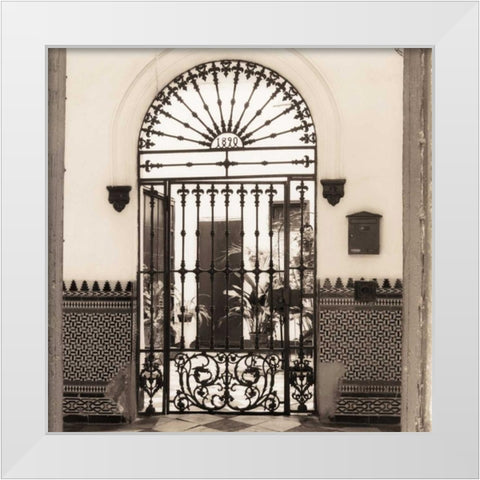 Patio de la Alameda White Modern Wood Framed Art Print by Blaustein, Alan