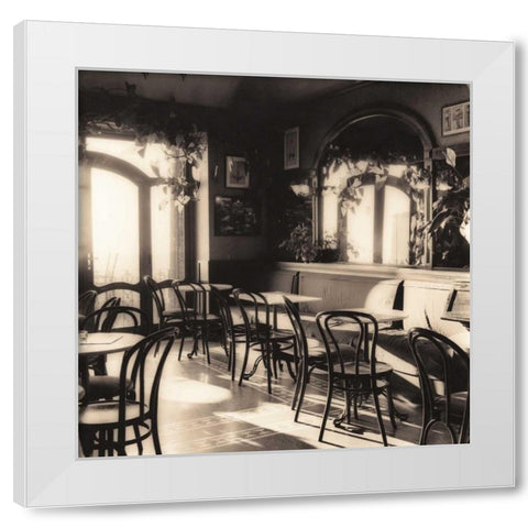 Caffe Montepulciano White Modern Wood Framed Art Print by Blaustein, Alan