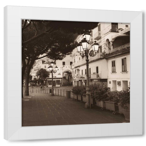 Strada Amalfi White Modern Wood Framed Art Print by Blaustein, Alan