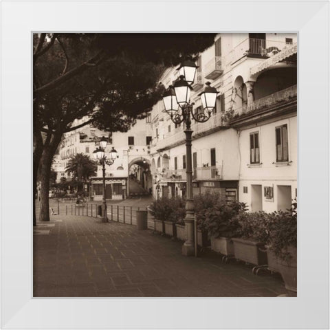 Strada Amalfi White Modern Wood Framed Art Print by Blaustein, Alan