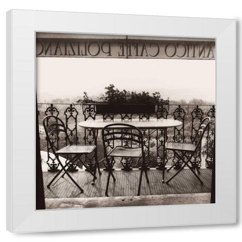 LAntico Caffe White Modern Wood Framed Art Print by Blaustein, Alan