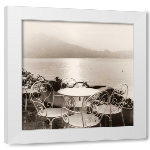 Caffe Varenna White Modern Wood Framed Art Print by Blaustein, Alan