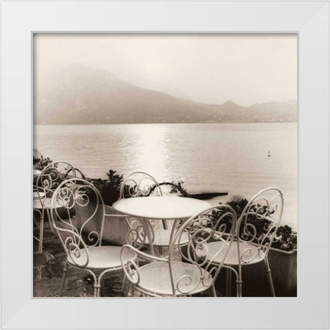 Caffe Varenna White Modern Wood Framed Art Print by Blaustein, Alan