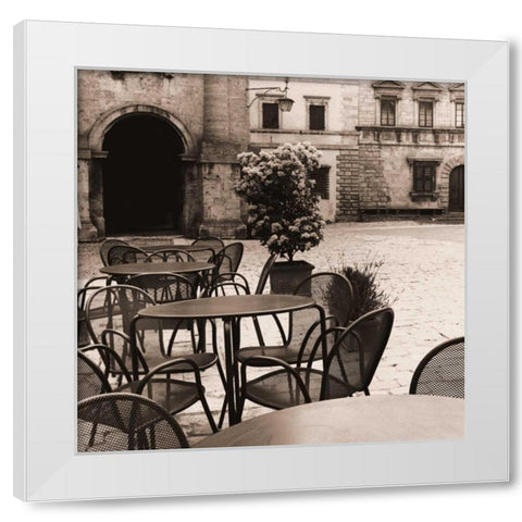 Caffe Toscana White Modern Wood Framed Art Print by Blaustein, Alan