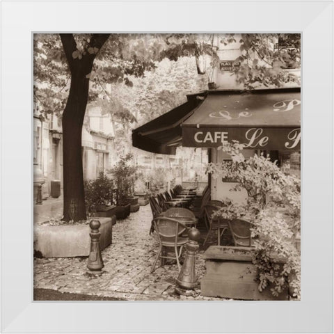 Cafe Aix-en-Provence White Modern Wood Framed Art Print by Blaustein, Alan