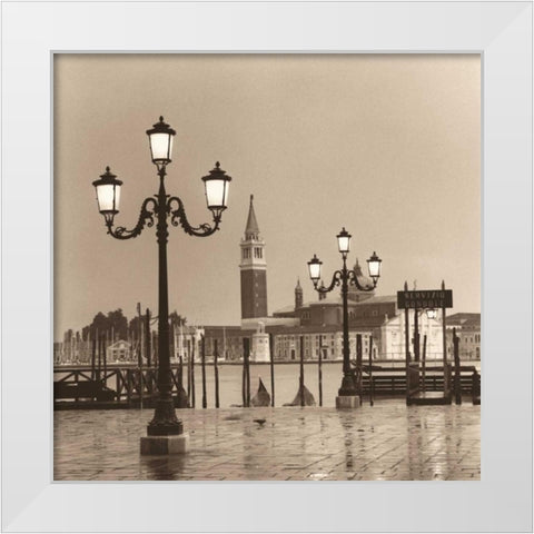 Il Gran Canale White Modern Wood Framed Art Print by Blaustein, Alan