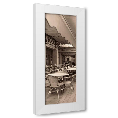Cafe la Nuit White Modern Wood Framed Art Print by Blaustein, Alan