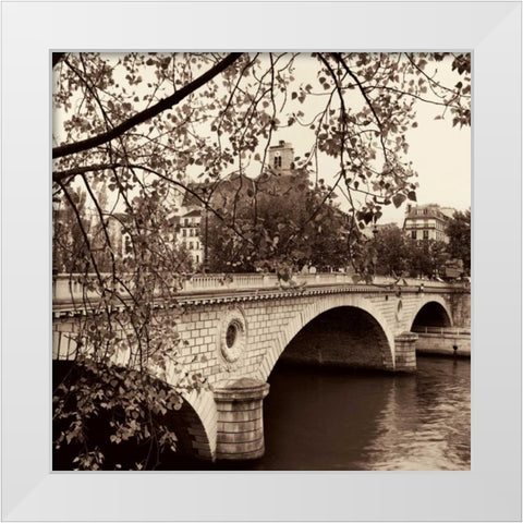 Pont Louis-Philippe Paris White Modern Wood Framed Art Print by Blaustein, Alan