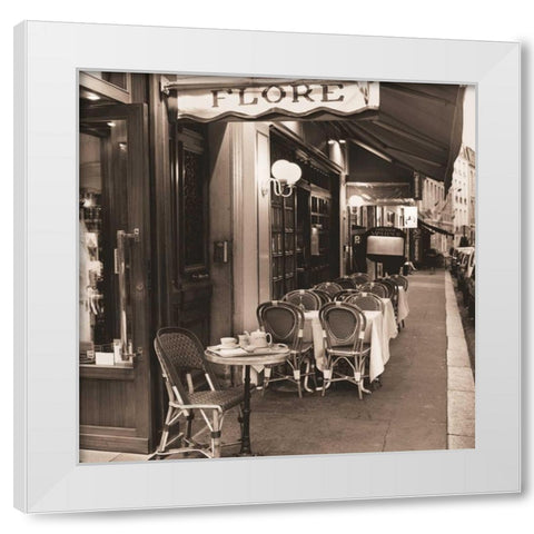 Cafe de Flore White Modern Wood Framed Art Print by Blaustein, Alan