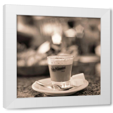 Caffe Lucca White Modern Wood Framed Art Print by Blaustein, Alan