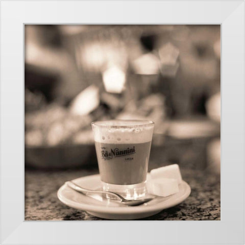 Caffe Lucca White Modern Wood Framed Art Print by Blaustein, Alan