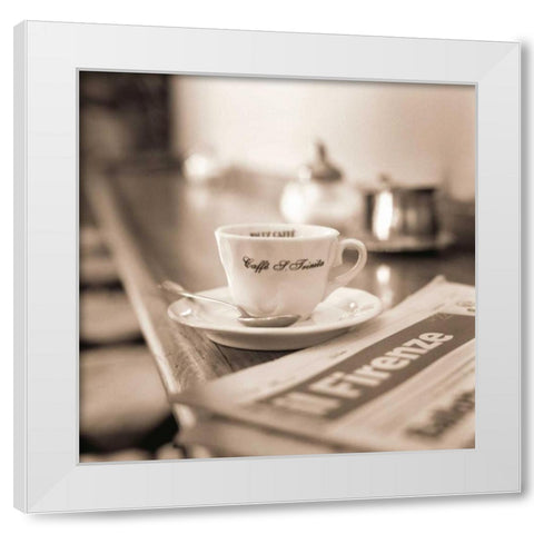 Caffe Firenze White Modern Wood Framed Art Print by Blaustein, Alan