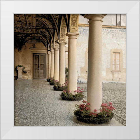 Villa Portico No. 1 White Modern Wood Framed Art Print by Blaustein, Alan