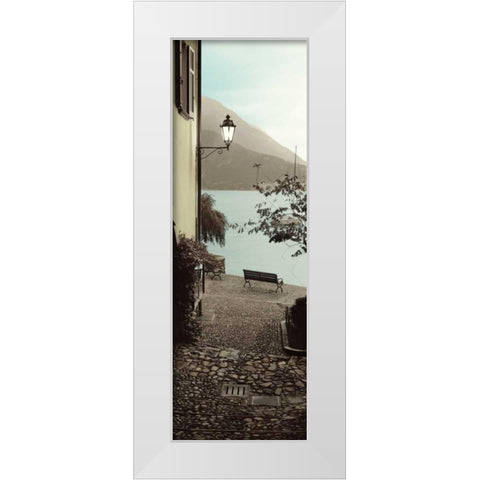 Panchina di Lago White Modern Wood Framed Art Print by Blaustein, Alan