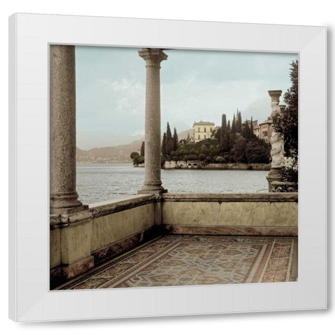 Giardino Vista Varenna White Modern Wood Framed Art Print by Blaustein, Alan