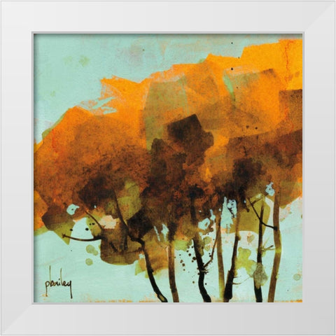 Seven Trees White Modern Wood Framed Art Print by Bailey, Paul