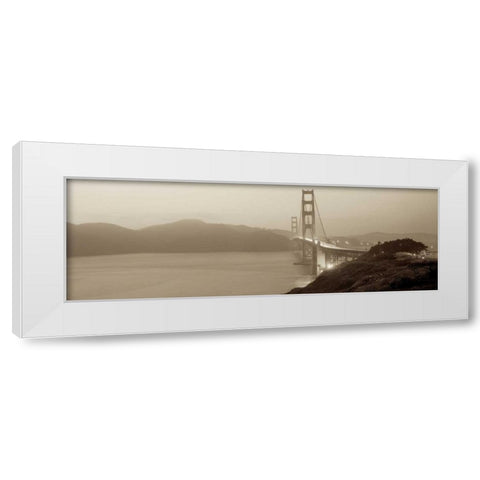 Bridge Illuminated White Modern Wood Framed Art Print by Blaustein, Alan