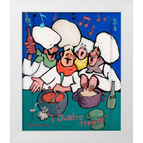 I Quatro Tenore White Modern Wood Framed Art Print by Bentley, Robert Dewar