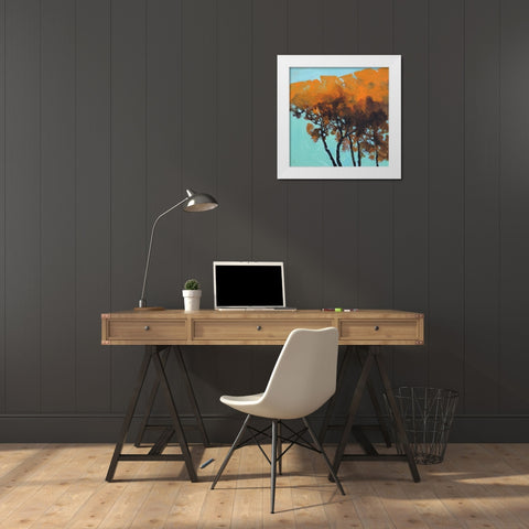 Five Trees White Modern Wood Framed Art Print by Bailey, Paul