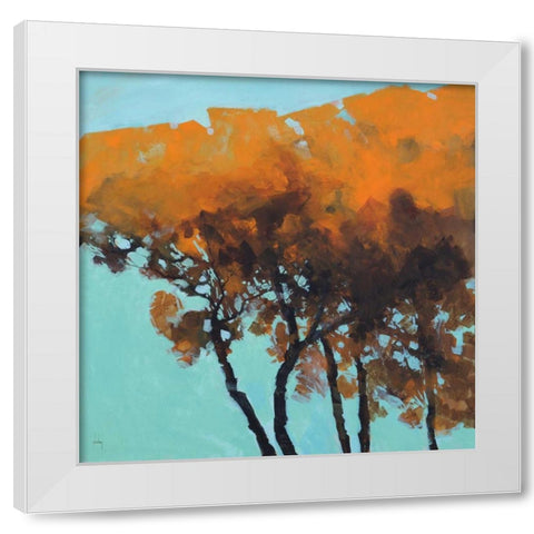 Five Trees White Modern Wood Framed Art Print by Bailey, Paul