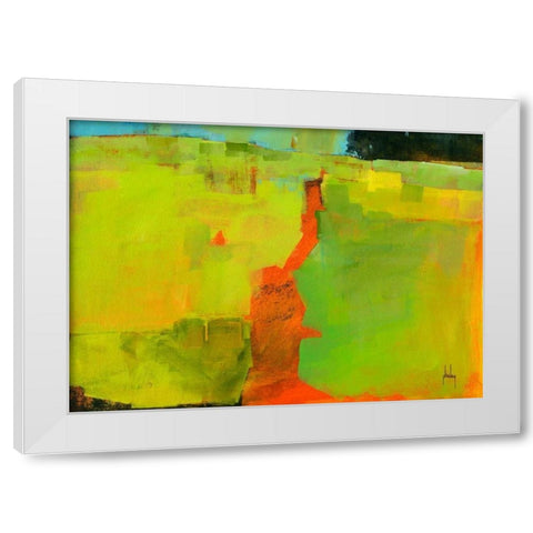 Orange Path White Modern Wood Framed Art Print by Bailey, Paul