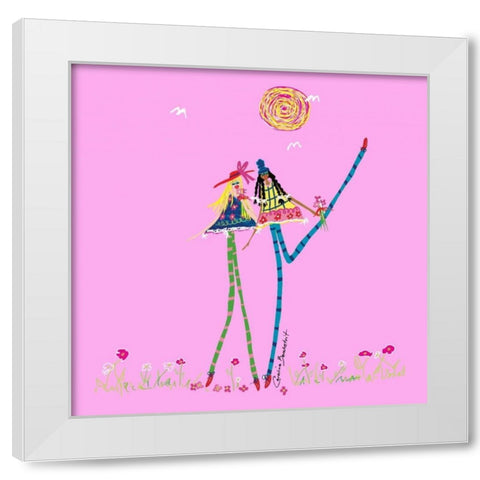 Best Friends White Modern Wood Framed Art Print by Benchetrit, Caroline