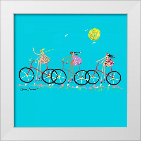 Tour de Girls White Modern Wood Framed Art Print by Benchetrit, Caroline