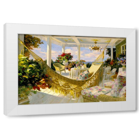 Porches and Patios White Modern Wood Framed Art Print by Benjamin