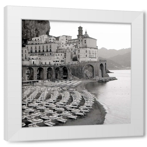 Ombrellone da Spiaggia White Modern Wood Framed Art Print by Blaustein, Alan