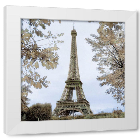 Tour Eiffel au Printemps White Modern Wood Framed Art Print by Blaustein, Alan