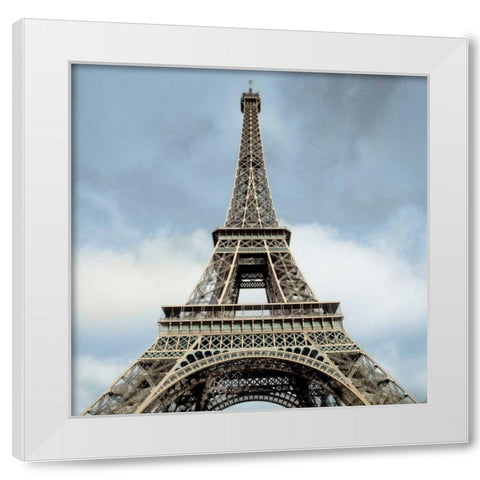 Eiffel Tower White Modern Wood Framed Art Print by Blaustein, Alan