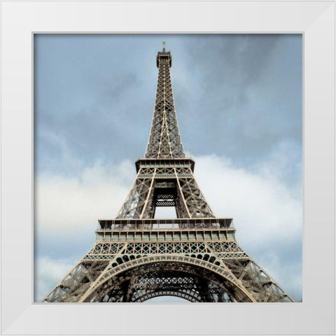 Eiffel Tower White Modern Wood Framed Art Print by Blaustein, Alan