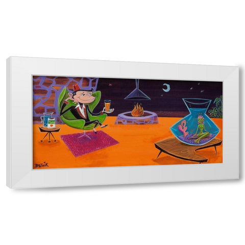 Sea Monkey White Modern Wood Framed Art Print by Beatnik (Graeme Mckim)