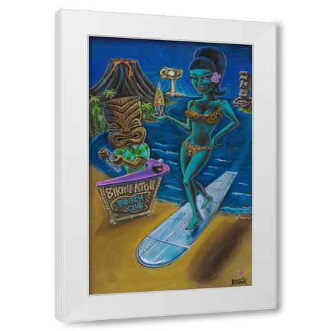 Shes the Bomb White Modern Wood Framed Art Print by Beatnik (Graeme Mckim)