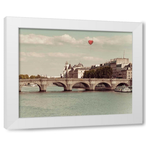 Paris Bridges White Modern Wood Framed Art Print by Bevan, Keri