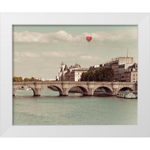 Paris Bridges White Modern Wood Framed Art Print by Bevan, Keri