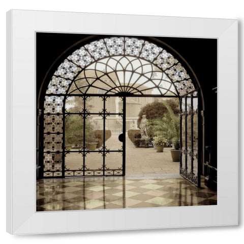 Courtyard in Venezia White Modern Wood Framed Art Print by Blaustein, Alan