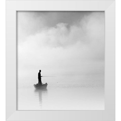 The Abyss Fisher White Modern Wood Framed Art Print by Bell, Nicholas