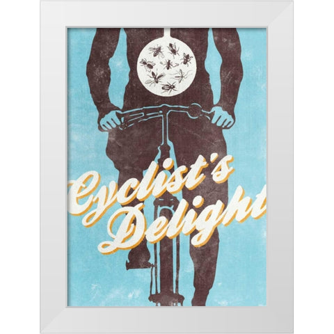Cyclistâ€™s Delight White Modern Wood Framed Art Print by Beer, Hannes