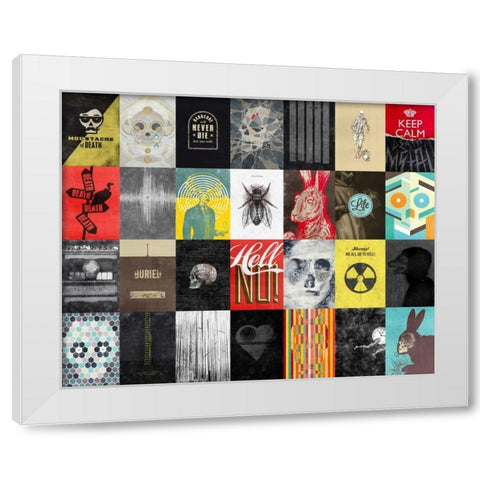 Death Skulls White Modern Wood Framed Art Print by Beer, Hannes