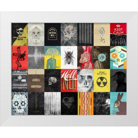 Death Skulls White Modern Wood Framed Art Print by Beer, Hannes