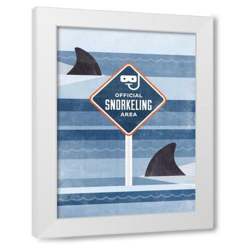 Official Snorkeling Area White Modern Wood Framed Art Print by Beer, Hannes