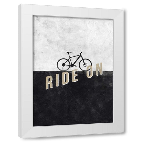 Ride On White Modern Wood Framed Art Print by Beer, Hannes