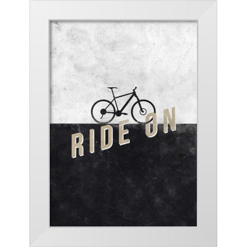 Ride On White Modern Wood Framed Art Print by Beer, Hannes